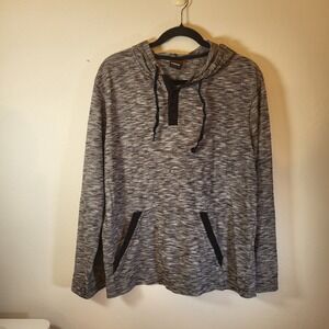 Tony Hawk Men's Gray Heathered‎ Hoodie Size XL Long Sleeve Henley Pockets